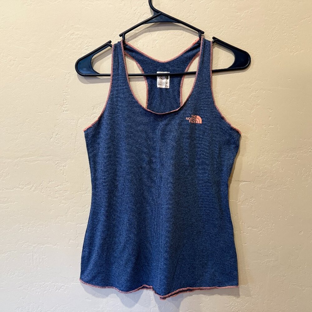 The North Face Women's Racerback Tank Top - Blue and Pink - Size Small